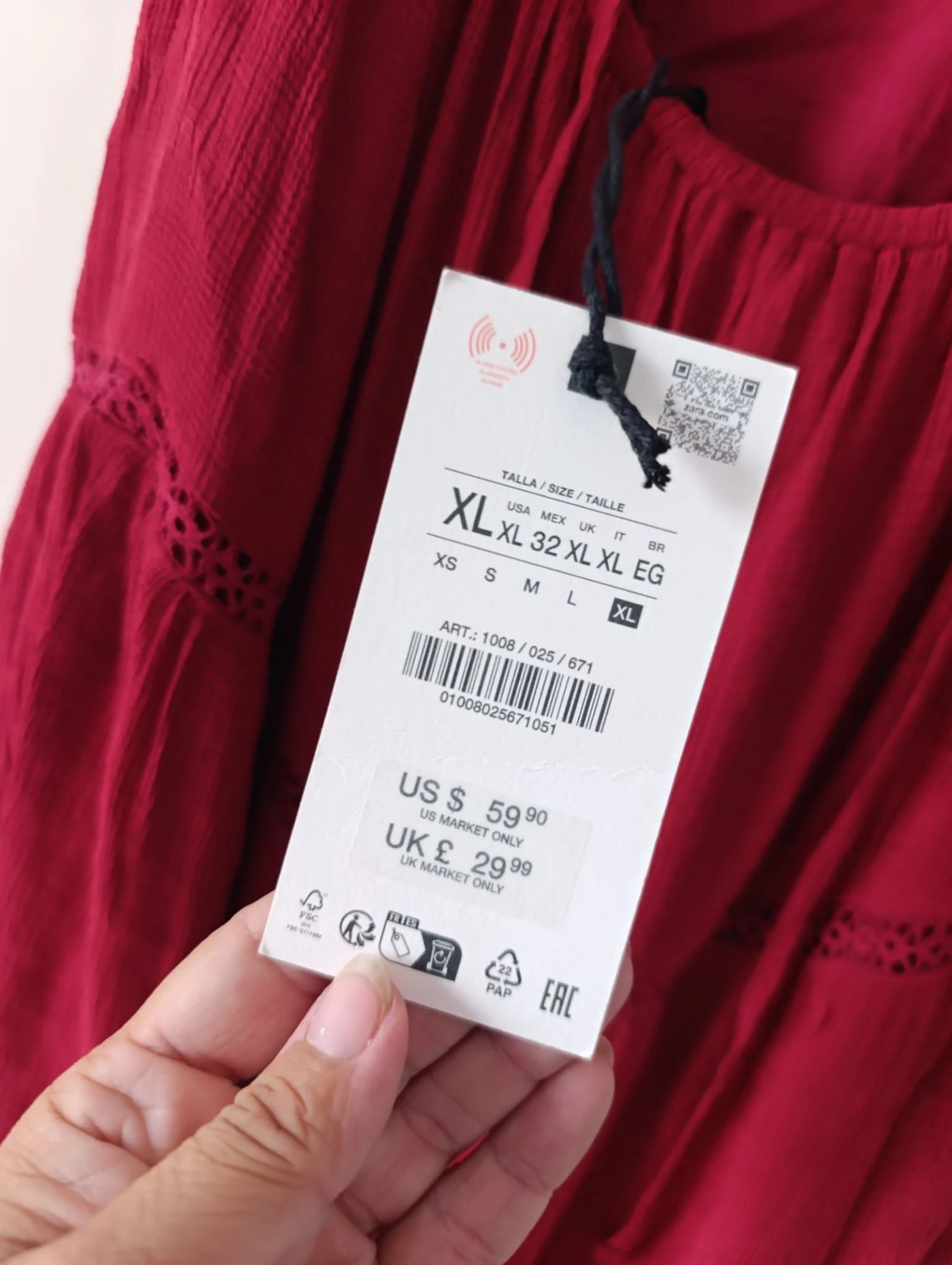 Vestido Zara maxi frambuesa talla XL  – photo 7